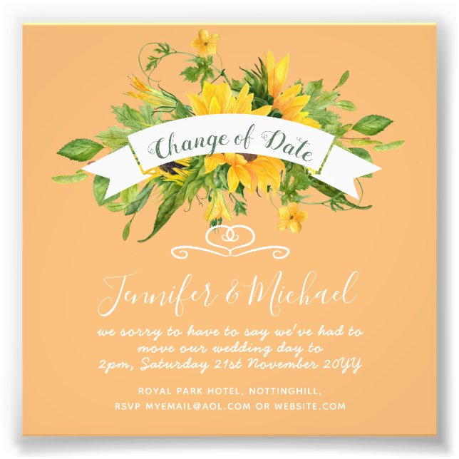 Anteckning om ändring av datumuppskjutningsplaner fototryck (Framsidan)