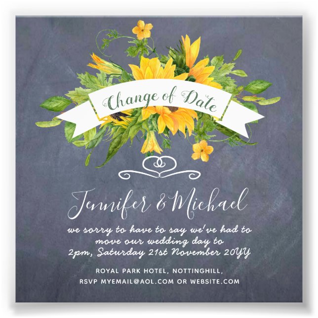 Anteckning om ändring av datumuppskjutningsplaner fototryck (Framsidan)