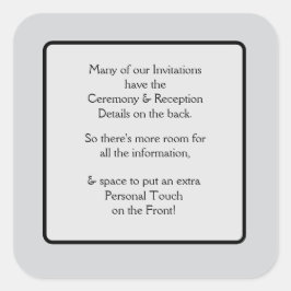 Anteckning om inbjudningar fyrkantigt klistermärke