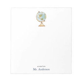 Anteckning om vattenfärga Globe-lärare Anteckningsblock