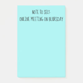 "Anteckning till självbetjäning" Funny karantänant Post-it Block
