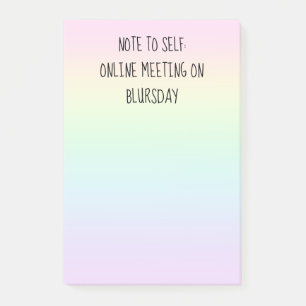"Anteckning till självbetjäning" Funny Pastel Rain Post-it Block