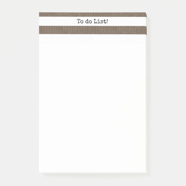Anteckningar Brun & Vit Rand Post-it Block (Framsida)