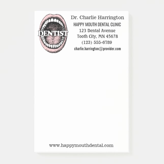 Anteckningar efter det att tandläkaren har skrivit post-it block (Framsida)