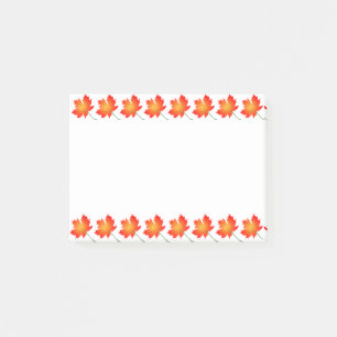 Anteckningar efter höst löv post-it block