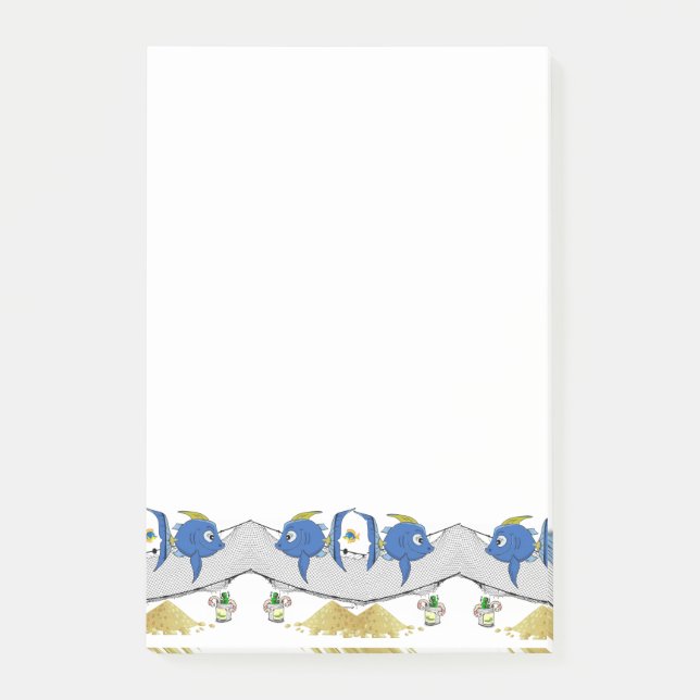 Anteckningar Fiskemaskar Sand Post-it Block (Framsida)