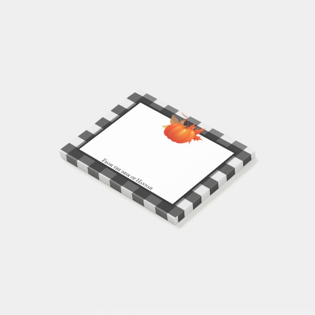 Anteckningar för Fall Pumpkin Buffalo Play Personl Post-it Block (Vinklad)