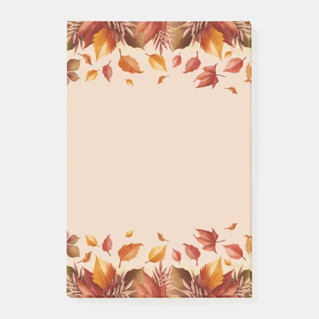 Anteckningar för höst färger Löv Post-it Block (Framsida)