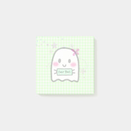 Anteckningar för Modern Watercolor Cute Ghost Namn Post-it Block