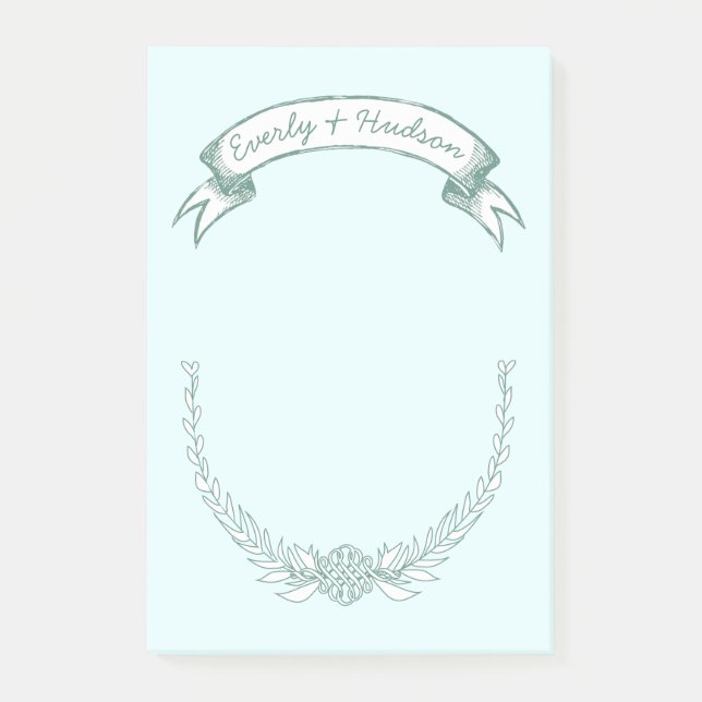 Anteckningar för personlig Bride and Groom Post-it (Framsida)