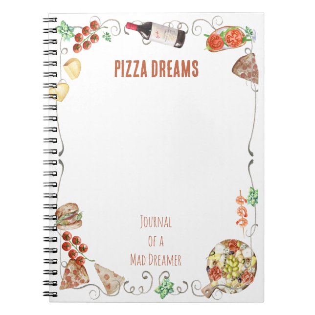 Anteckningar från en pizzadröm anteckningsbok (Framsidan)