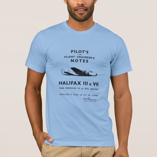 Anteckningar från Halifax Aircraft Pilot T Shirt (Framsida)