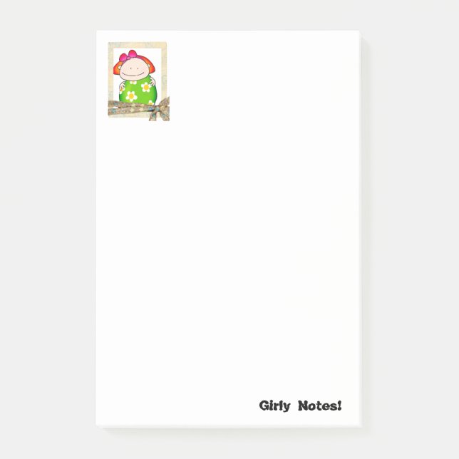 Anteckningar Girly blommor Post-it Block (Framsida)