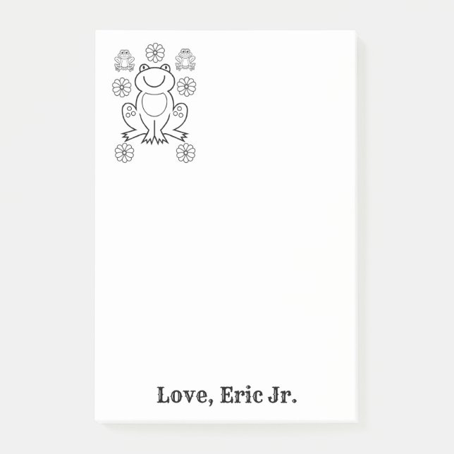 Anteckningar Groda Blommig Färgning Post it-anteck Post-it Block (Framsida)