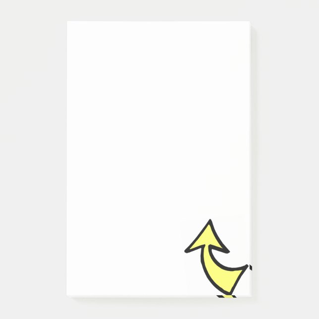 Anteckningar Gul pil som styr meddelande Post-it Block (Framsida)
