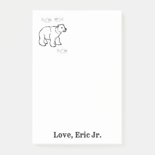 Anteckningar Isbjörn Fisk Färgning Post it-anteckn Post-it Block (Framsida)