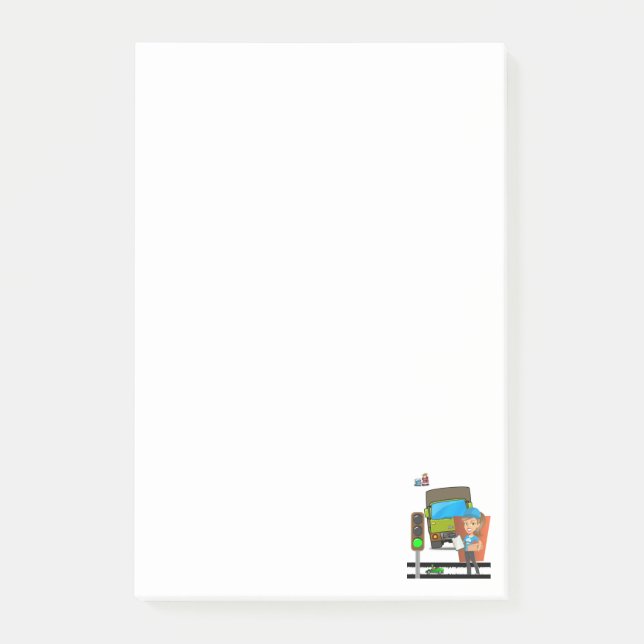 Anteckningar Kvinnlig Lastbilschaufför Post-it Block (Framsida)