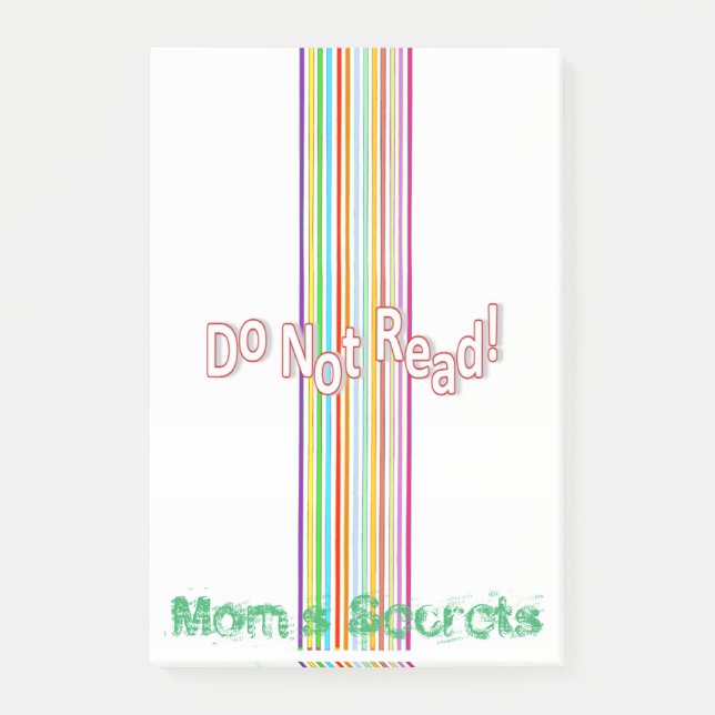 Anteckningar Läs inte, Mamas hemligheter Post-it Block (Framsida)