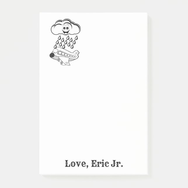 Anteckningar Moln Flygplan Färgning Post it-anteck Post-it Block (Framsida)