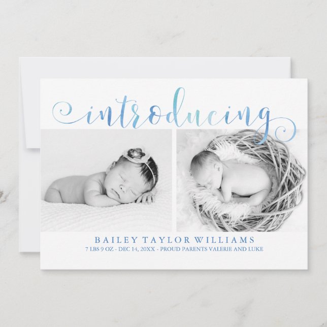 Anteckningar om blå vattenfärgsfoto Baby (Framsida)