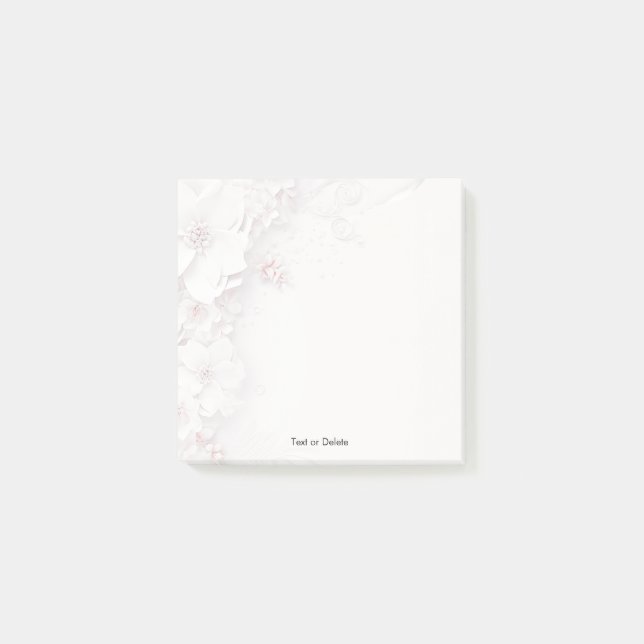 Anteckningar om den  Blommigten för elfenben Post-it Block (Framsida)