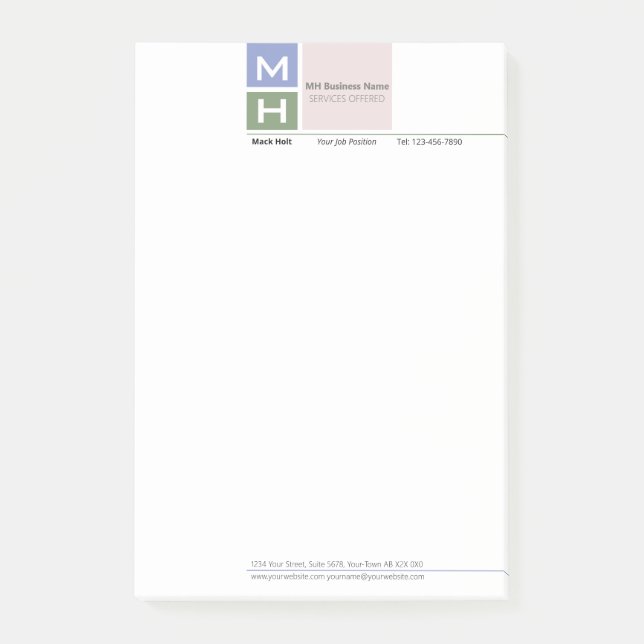 Anteckningar om initierade tonblock för Coola Post-it Block (Framsida)