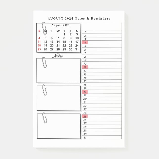 Anteckningar om modern minimal Elegant Post-it Block (Framsida)