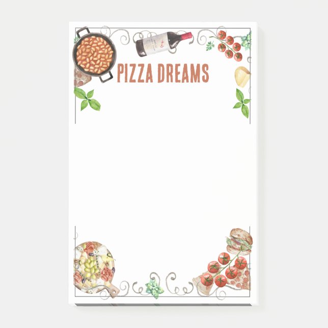 Anteckningar om pizzadrömmar post-it block (Framsida)