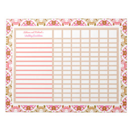 Anteckningar om spårningsplaneraren för Bröllop Fö Anteckningsblock