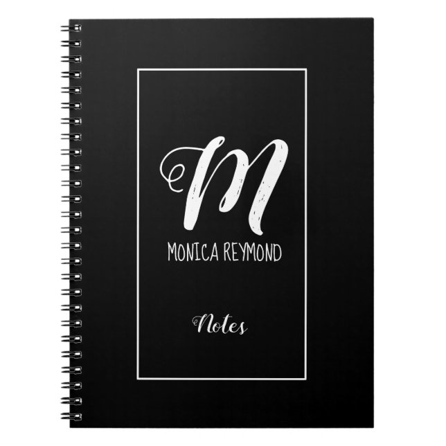 anteckningar om svarta monogramma anteckningsbok (Framsidan)