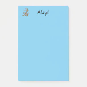 Anteckningsblock - Ahoy med Grått Anchor Post-it Block