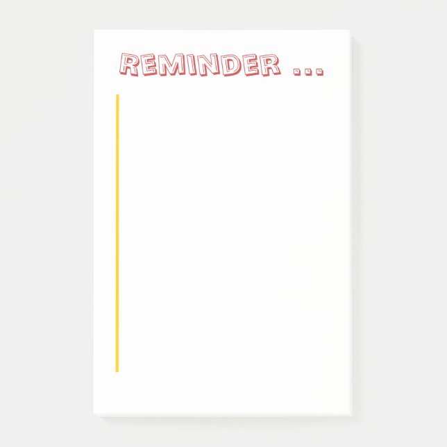 Anteckningsblock - anteckningsblocket Påminnelse Post-it Block (Framsida)