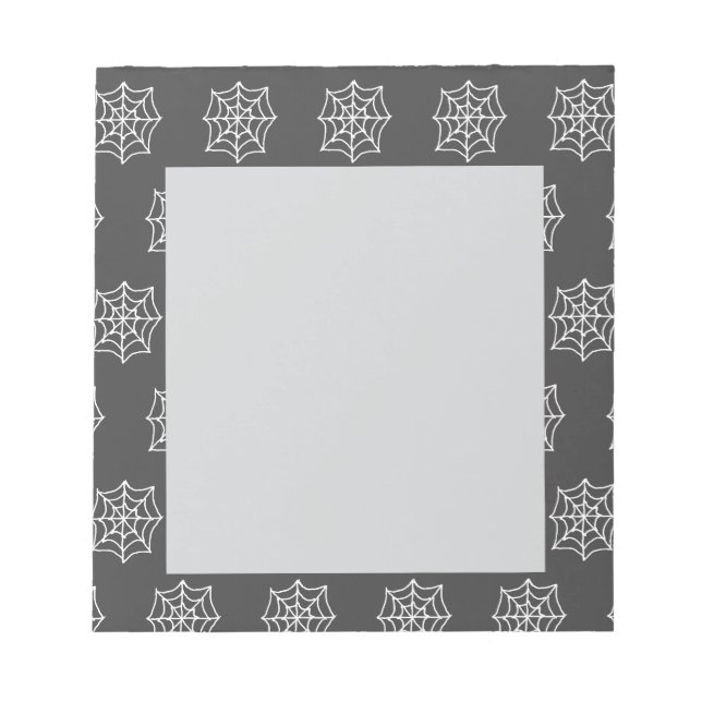 Anteckningsblock av spindelnät (Grått och vit Mörk (Framsida)