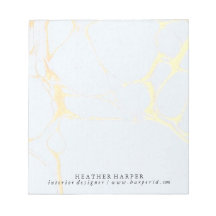 Anteckningsblock - Blå och Guld Marble