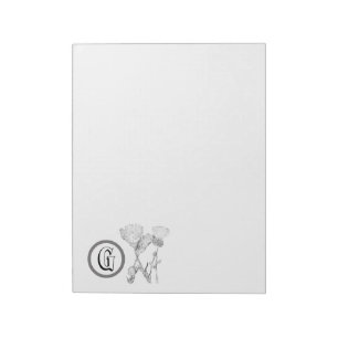 Anteckningsblock - Blommor med monogram