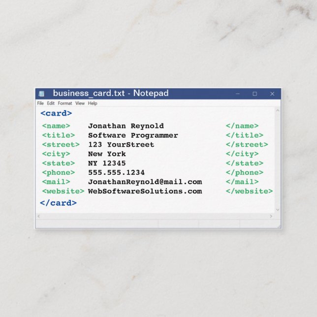 Anteckningsblock Coder Format Computer Scientist P Visitkort (Framsida)