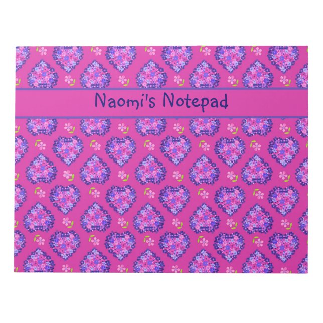 Anteckningsblock eller Jotter, Hearts och Flowers  (Framsida)