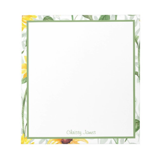 Anteckningsblock för Blommigt av anpassningsbar (Framsida)