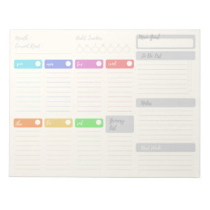 Anteckningsblock för Bright Colorful Weekly Planne