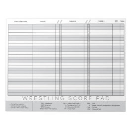 Anteckningsblock för brottning av poängsättning