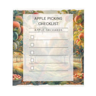 Anteckningsblock för checklista för Apple-plocknin