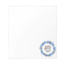 Anteckningsblock för design av den blå Blommigten 