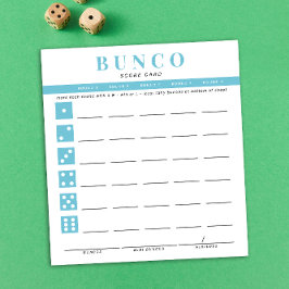 Anteckningsblock för enkelt Himlar Blue Bunco Card