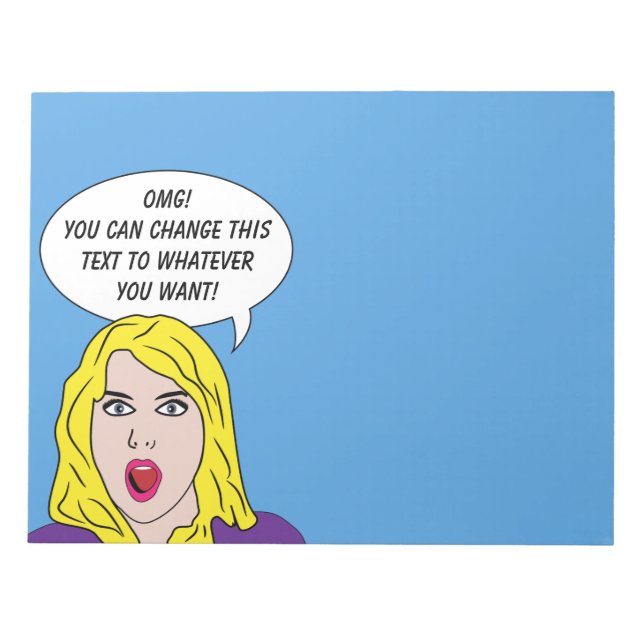 ANTECKNINGSBLOCK FÖR FUNNY RETRO WOMAN anpassnings (Framsida)