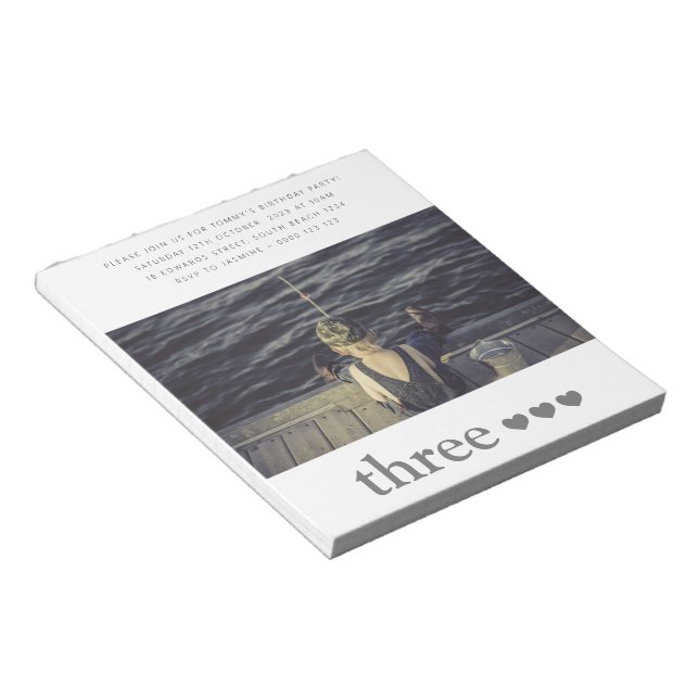 Anteckningsblock för inbjudan till foto på födelse (Vinklad)