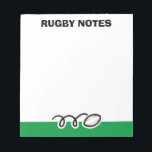 anteckningsblock för personlig med den söta rugby<br><div class="desc">Personlig anteckningsblock med den söta rugby boll-designen. Anpassningsbarnas PM skriver anteckningsblock för manar,  kvinnor och barn. Trendigets skola och kontorsmateriel med idrottsillustration.</div>