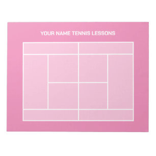 anteckningsblock för rosa tennis-domstolslayout fö