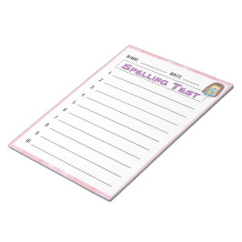 Anteckningsblock för stavningstestmall för hemskol