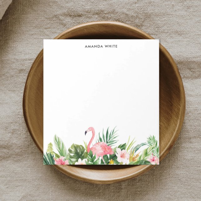 Anteckningsblock för Tropical Löv Flamingo Anpassn (Skapare uppladdad)
