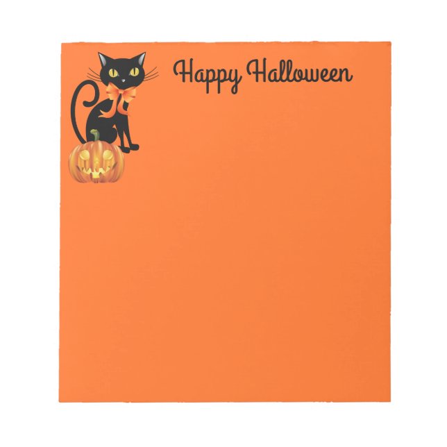 Anteckningsblock-Halloween-katt Anteckningsblock (Framsida)